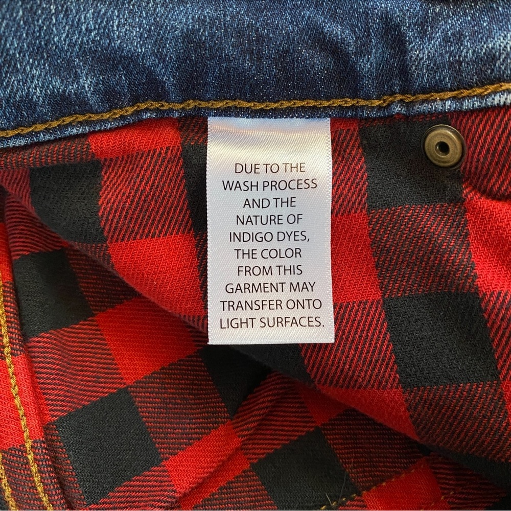 Duluth Trading Red Flannel Lined Straight Leg Jeans Women Size 6x31 - Picture 10 of 13
